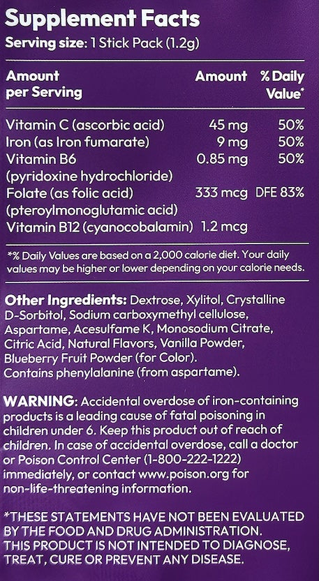 Go Wise - Iron Powder Sticks - No water mixing required - Pour and Enjoy Stick Label