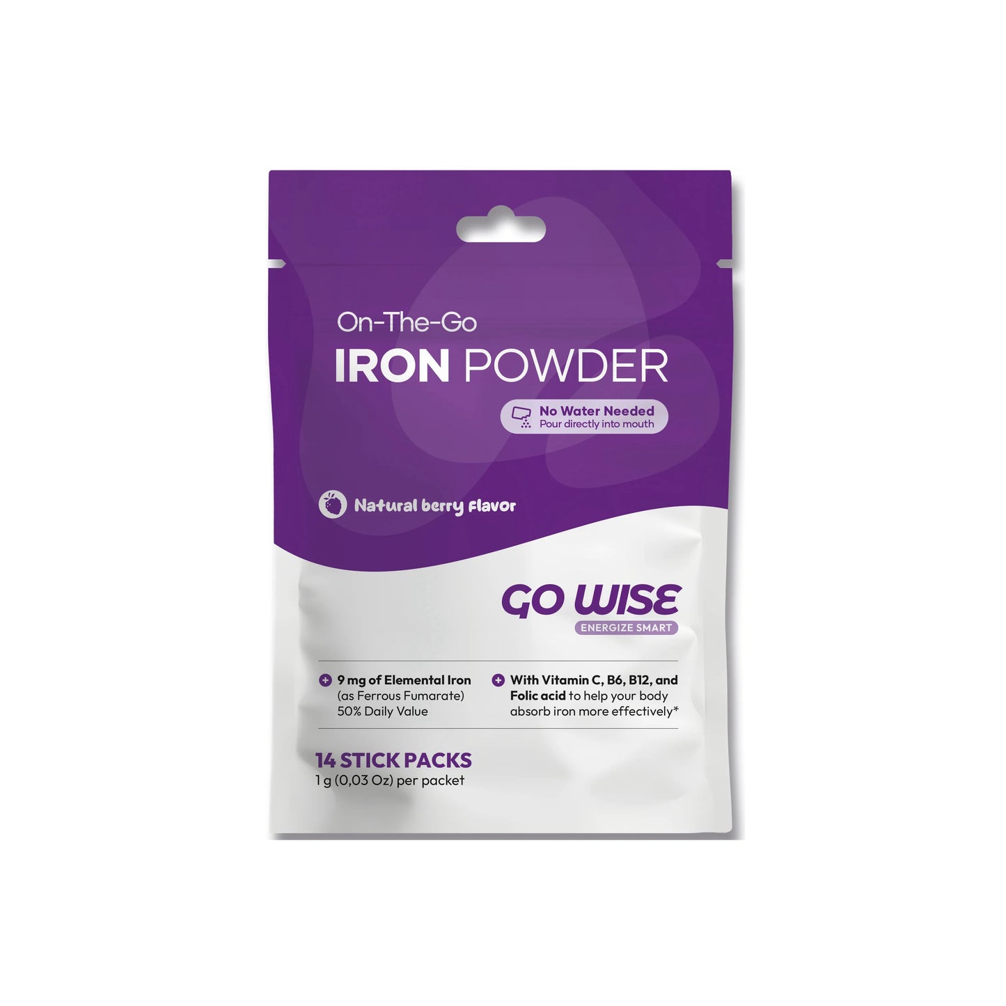 Go Wise - Iron Powder Sticks - No water mixing required - Pour and Enjoy - 14 Sticks