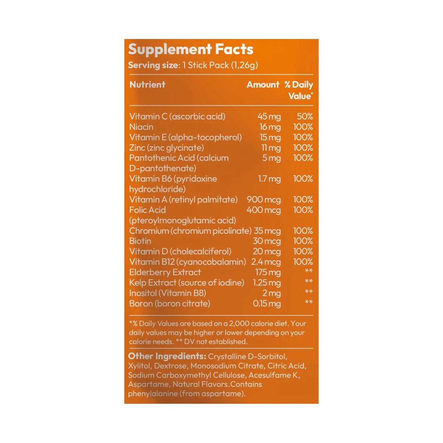 Go Wise - Multivitamin Powder Sticks - No water mixing required - Pour and Enjoy - 14 Sticks Label