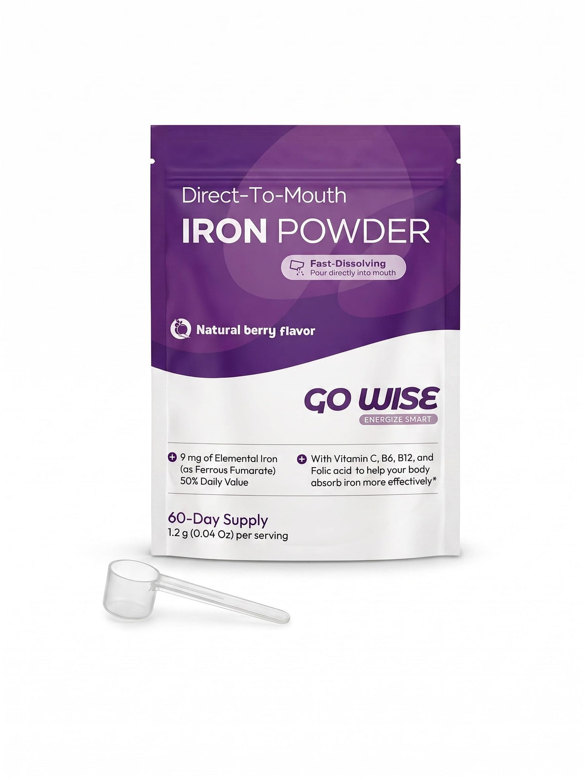 Go Wise Gentle Iron Powder with Scoop, 60 Day Supply