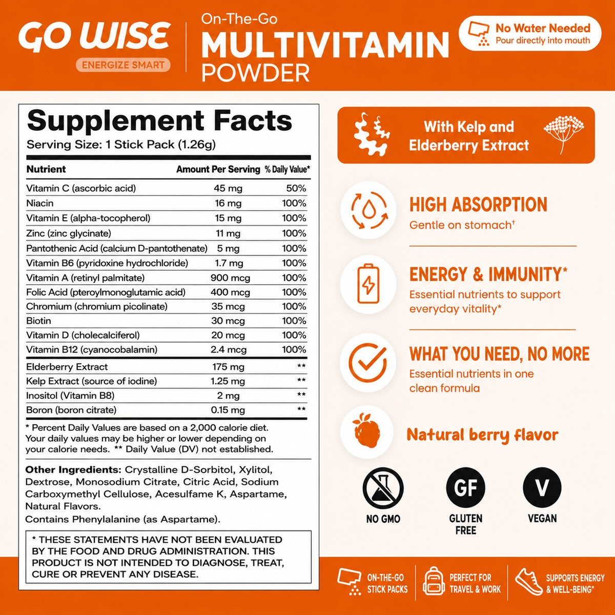 Go Wise Multivitamin supplement facts