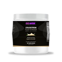 Go Wise Colostrum Plus Powder 2000mg — 400mg IgG, Bovine Lactoferrin & Marshmallow Root for Immune, Gut & Recovery Suppo