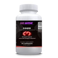 Go Wise CoQ10 200mg — Coenzyme Q10 Ubiquinone for Heart Health, Cellular Energy & Antioxidant Support — One a Day — 30 C