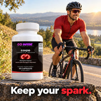 Go Wise CoQ10 200mg — Coenzyme Q10 Ubiquinone for Heart Health, Cellular Energy & Antioxidant Support — One a Day — 30 C