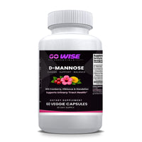 Go Wise D-Mannose 1000mg with Cranberry, Hibiscus & Dandelion — Urinary Tract Health Support for Women & Men — 60 Veggie