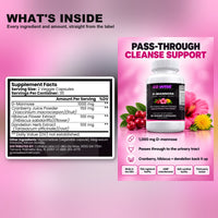 Go Wise D-Mannose 1000mg with Cranberry, Hibiscus & Dandelion — Urinary Tract Health Support for Women & Men — 60 Veggie