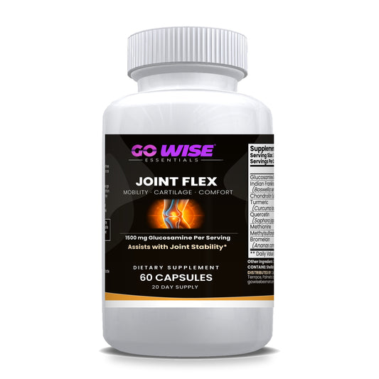 Go Wise Joint Flex — 1,500 mg Glucosamine with Chondroitin, Boswellia, Turmeric & MSM — Joint Mobility Support — 60 Caps