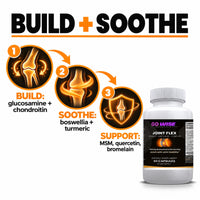 Go Wise Joint Flex — 1,500 mg Glucosamine with Chondroitin, Boswellia, Turmeric & MSM — Joint Mobility Support — 60 Caps