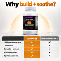 Go Wise Joint Flex — 1,500 mg Glucosamine with Chondroitin, Boswellia, Turmeric & MSM — Joint Mobility Support — 60 Caps