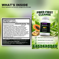Go Wise Max Detox 1532mg — Fiber-First Formula with Psyllium Husk, Slippery Elm, Cape Aloe, Chlorella & Papaya — 60 Caps