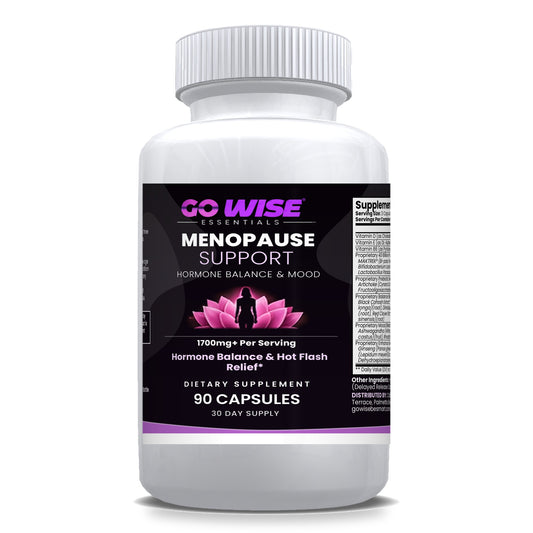 Go Wise Menopause Support — Black Cohosh, Chaste Berry, Maca, DIM & Probiotics — Hormone Balance, Sleep & Mood Support f