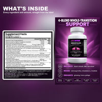 Go Wise Menopause Support — Black Cohosh, Chaste Berry, Maca, DIM & Probiotics — Hormone Balance, Sleep & Mood Support f