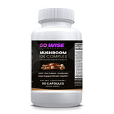 Go Wise Mushroom 10X Complex — Lion's Mane, Reishi, Cordyceps, Shiitake, Turkey Tail & Chaga — Ten Mushroom Extract Blend — 60 Capsules