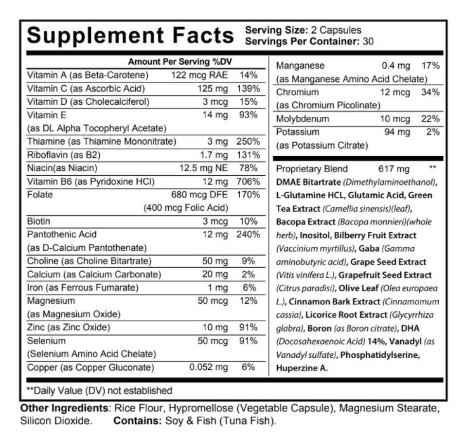 NeuroVitalis — ingredients image