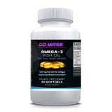 Go Wise Omega-3 Fish Oil 1200mg — 720mg Omega-3 with 432mg EPA & 288mg DHA — Natural Lemon Flavor — One a Day — 60 Softgels