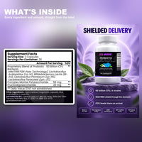 Go Wise Probiotic 60 Billion CFU — 4 Named Strains with MAKTREK Bi-Pass Delivery & FOS Prebiotic for Digestive, Gut Flor