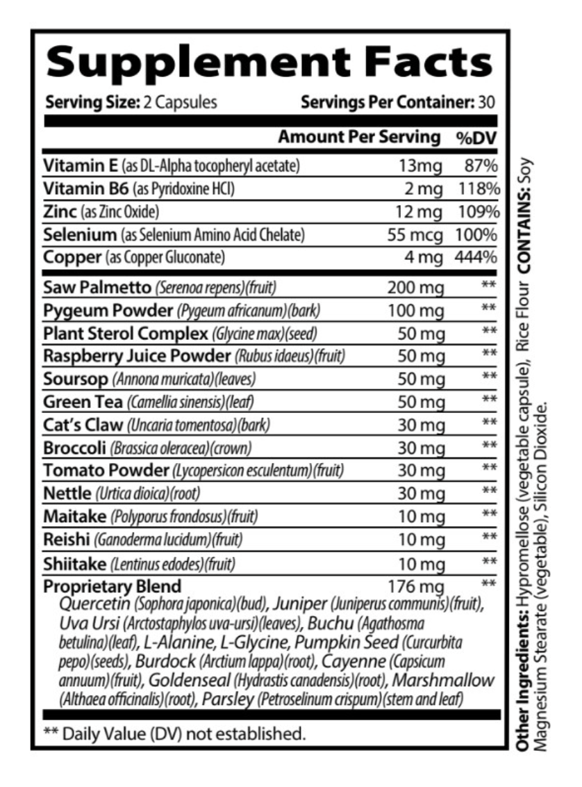 Men's Daily Prostate — ingredients image