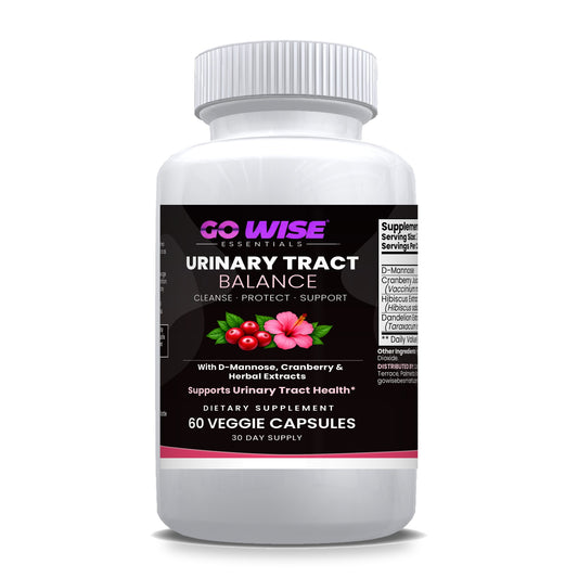 Go Wise Urinary Tract Balance — Cranberry with D-Mannose 1000mg, Hibiscus & Dandelion — Daily Bladder Support for Women 