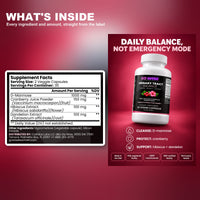 Go Wise Urinary Tract Balance — Cranberry with D-Mannose 1000mg, Hibiscus & Dandelion — Daily Bladder Support for Women 